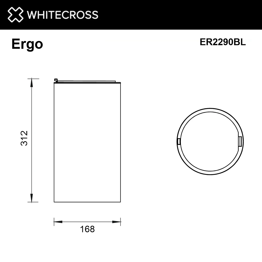Ведро для мусора WHITECROSS Ergo 4 л. с крышкой ER2290BL (черный мат) White Cross — изображение товара 3