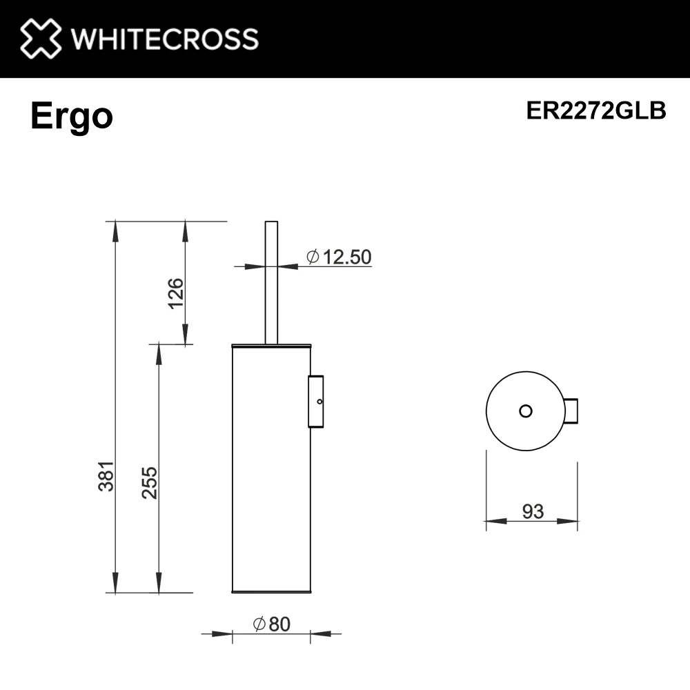 Ёршик подвесной WHITECROSS Ergo ER2272GLB (брашированное золото) White Cross — изображение товара 2