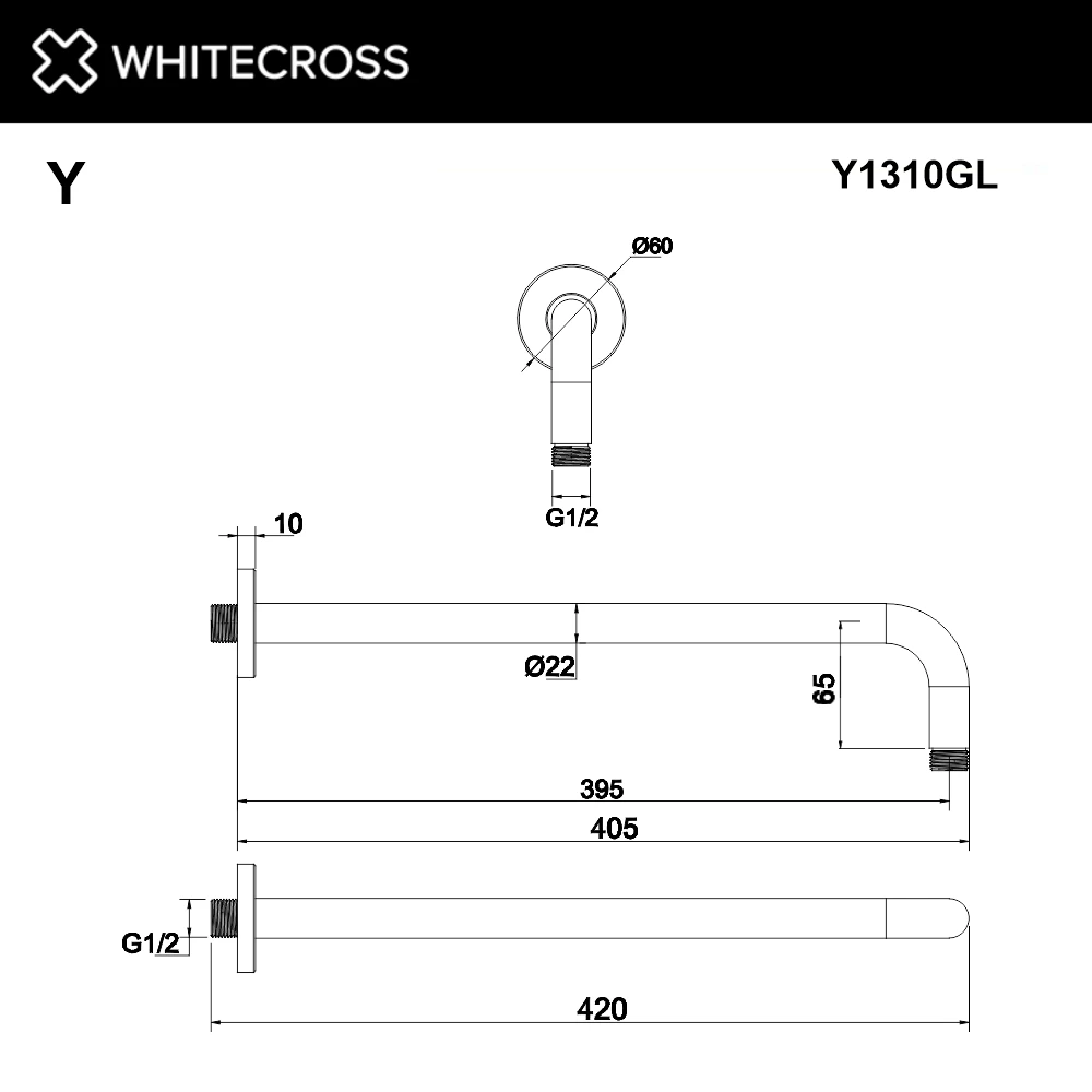 Кронштейн душевой настенный WHITECROSS Y1310GL (золото) White Cross — изображение товара 2