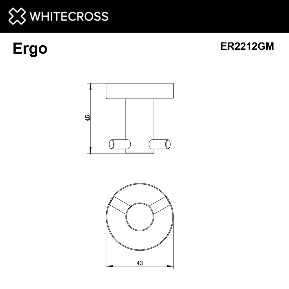 Крючок двойной WHITECROSS Ergo ER2212GM (оружейная сталь) White Cross — изображение товара 2