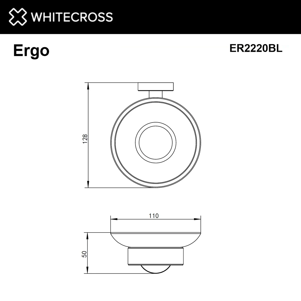Мыльница подвесная WHITECROSS Ergo ER2220BL (черный мат) White Cross — изображение товара 2