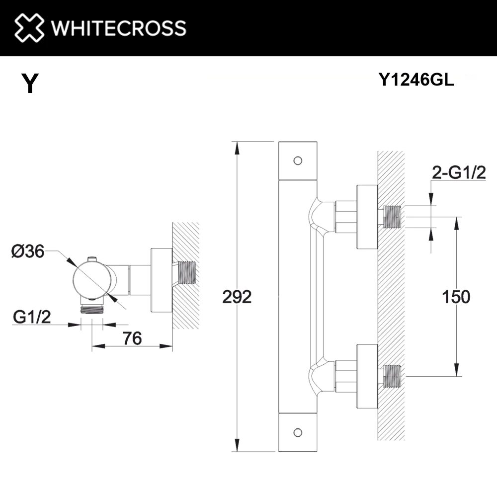 Смеситель термостатический для душа WHITECROSS Y1246GL (золото) White Cross — изображение товара 3