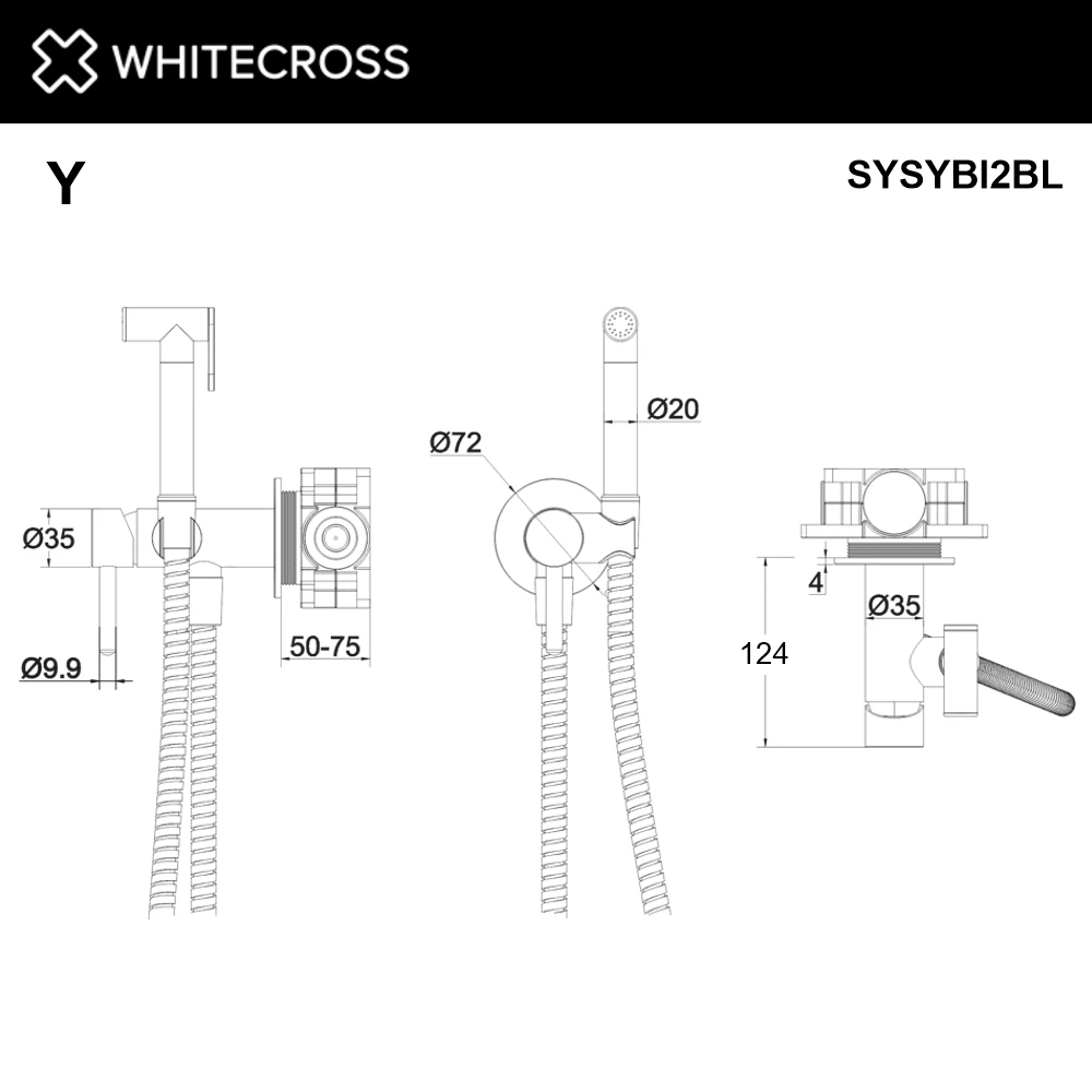 Система для биде скрытого монтажа WHITECROSS SYSYBI2BL (черный мат) White Cross — изображение товара 3