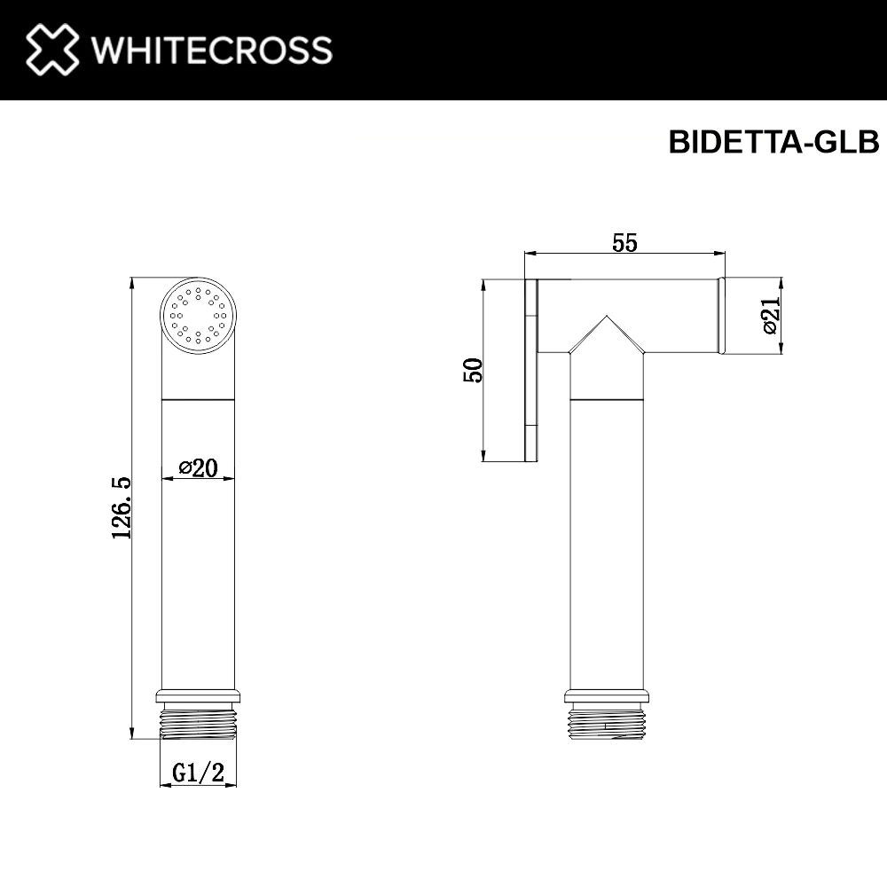 Лейка для биде WHITECROSS BIDETTA-GLB (брашированное золото) White Cross — изображение товара 3