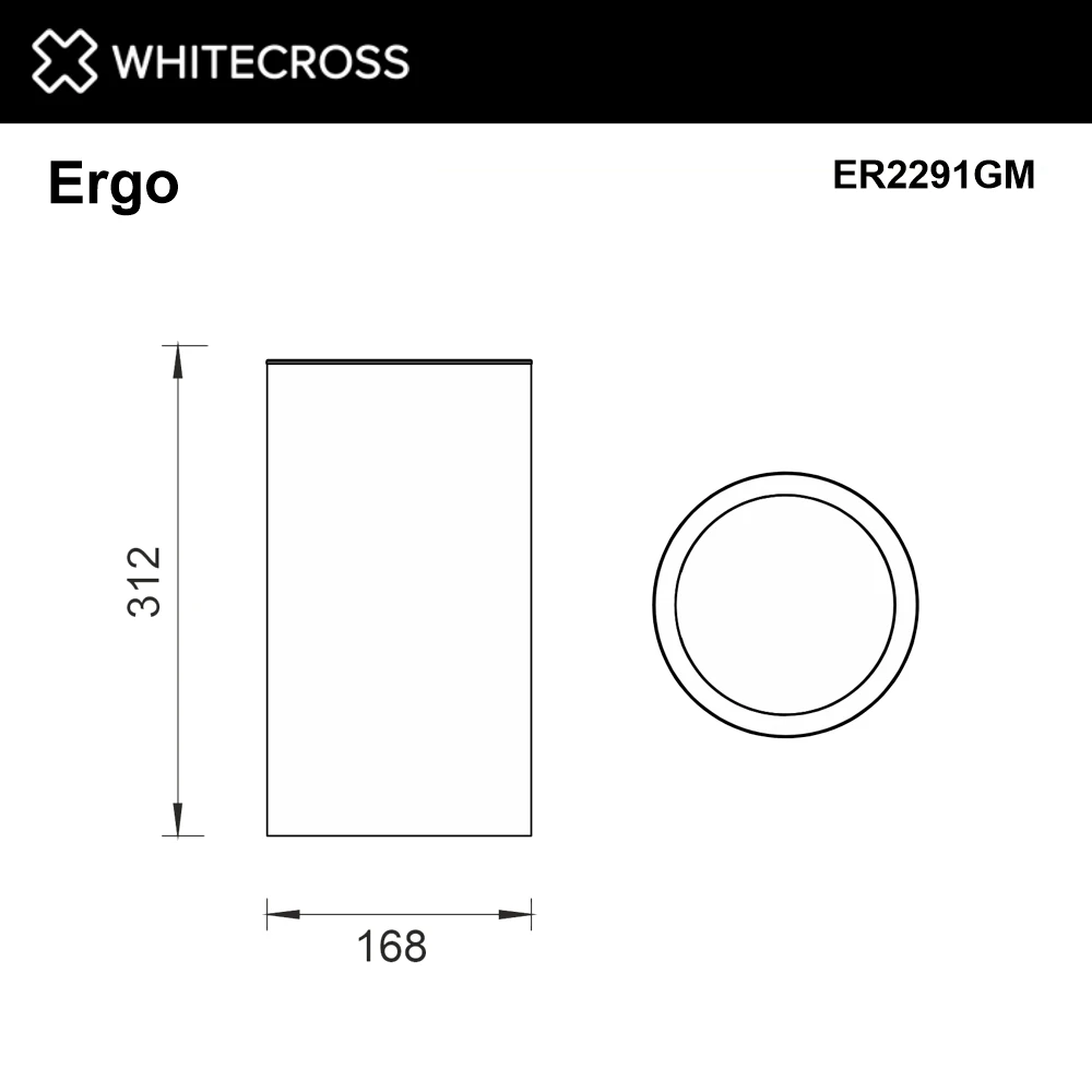 Ведро для мусора WHITECROSS Ergo 4 л. открытое ER2291GM (оружейная сталь) White Cross — изображение товара 2