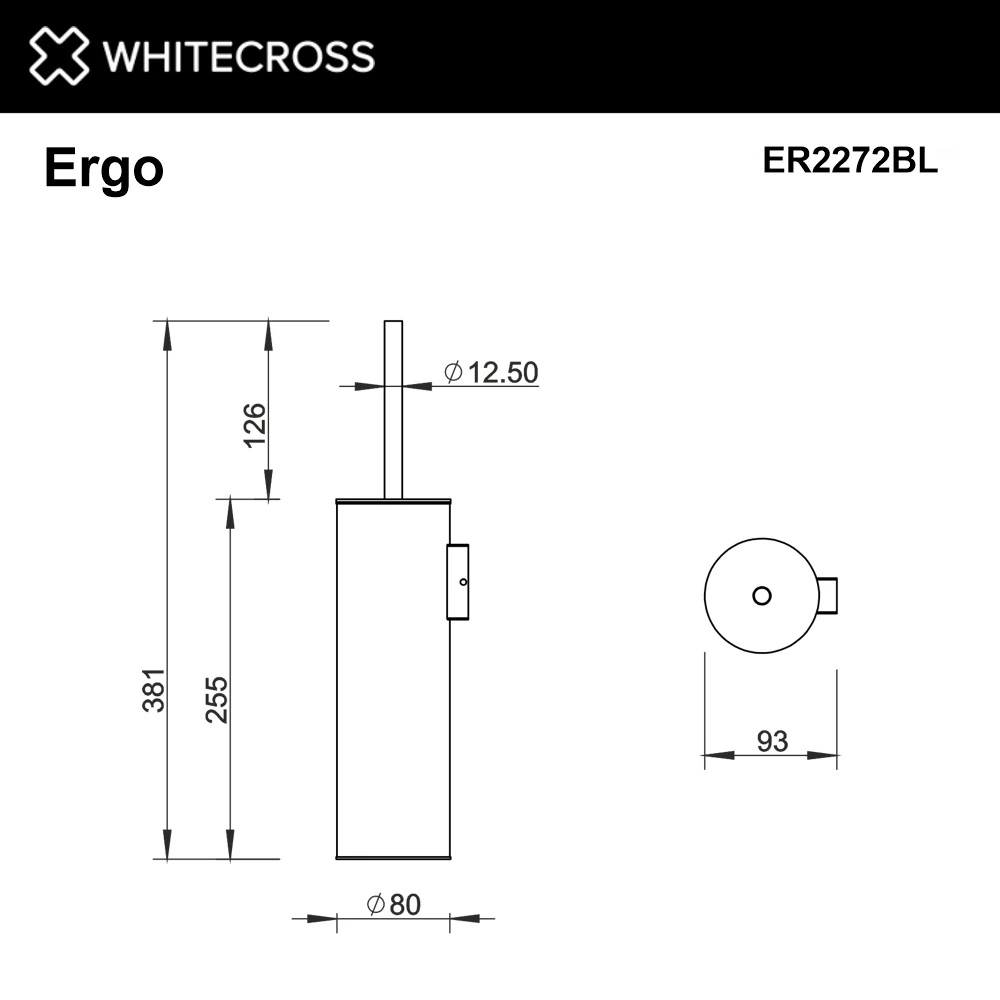 Ёршик подвесной WHITECROSS Ergo ER2272BL (черный мат) White Cross — изображение товара 2