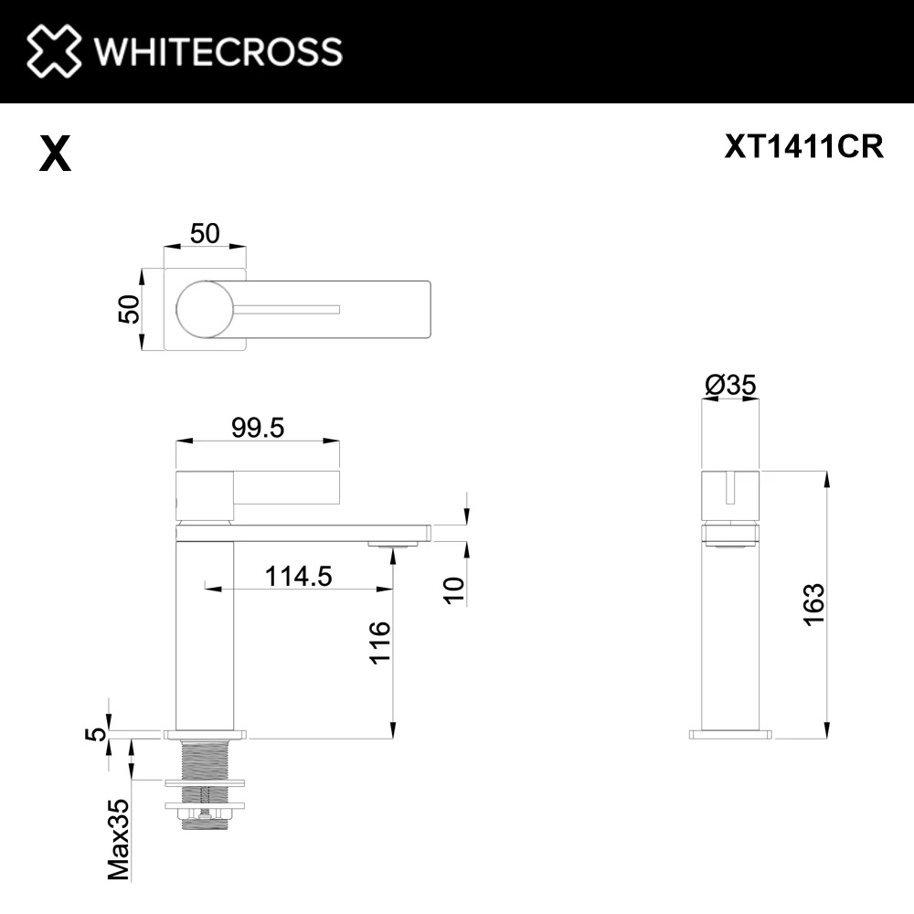 Cмеситель для умывальника WHITECROSS XT1411CR (хром) White Cross — изображение товара 2