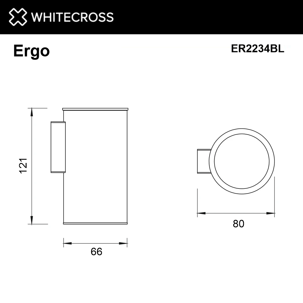 Стакан подвесной WHITECROSS Ergo ER2234BL (черный мат) White Cross — изображение товара 2