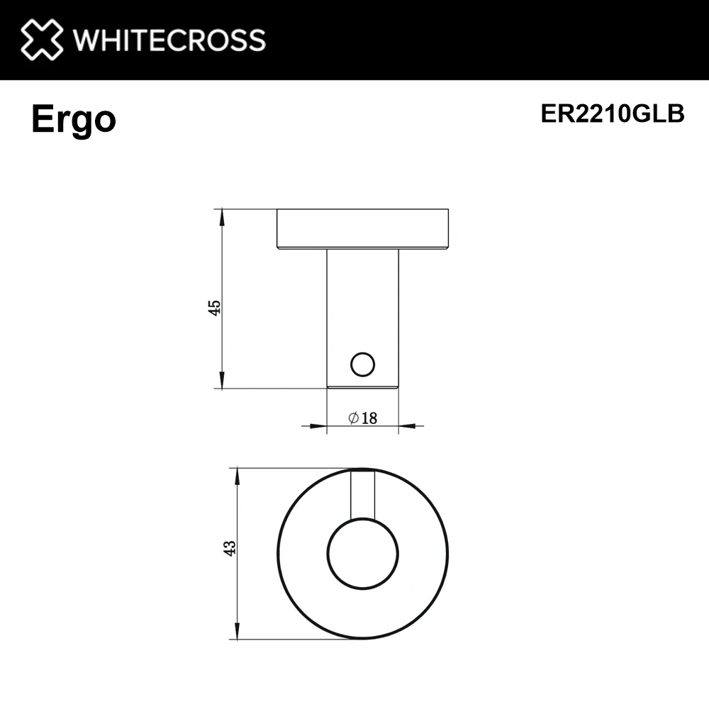 Крючок WHITECROSS Ergo ER2210GLB (брашированное золото) White Cross — изображение товара 3