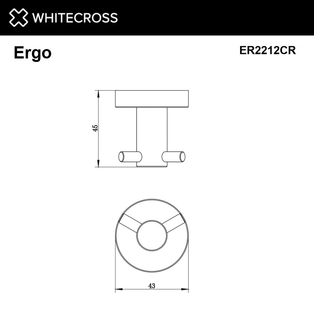 Крючок двойной WHITECROSS Ergo ER2212CR (хром) White Cross — изображение товара 2