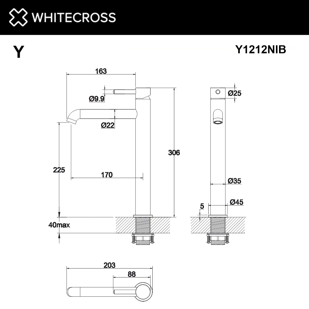 Смеситель для умывальника WHITECROSS Y1212NIB (брашированный никель) White Cross — изображение товара 3