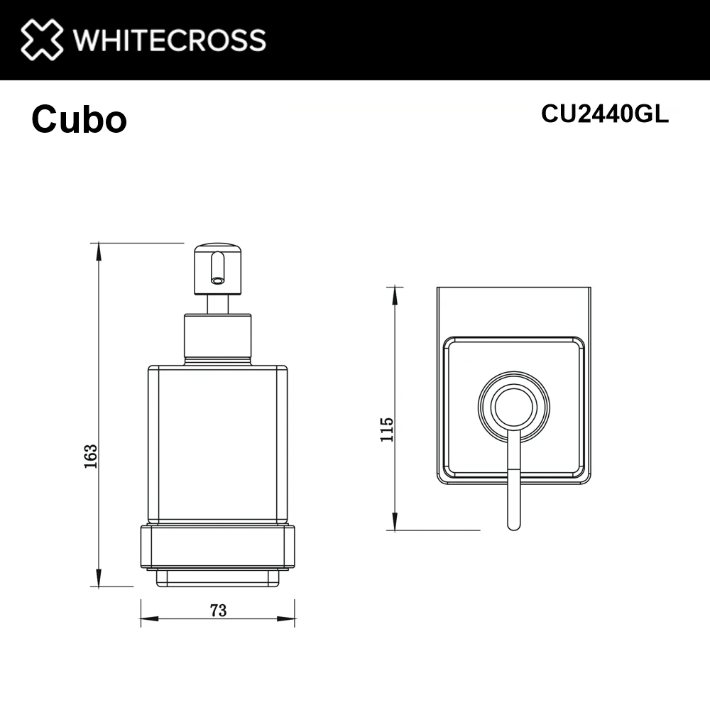 Дозатор для жидкого мыла подвесной WHITECROSS Cubo CU2440GL (золото) White Cross — изображение товара 2