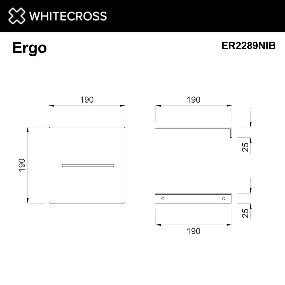 Полка в нишу WHITECROSS Ergo ER2289NIB (брашированный никель) White Cross — изображение товара 2