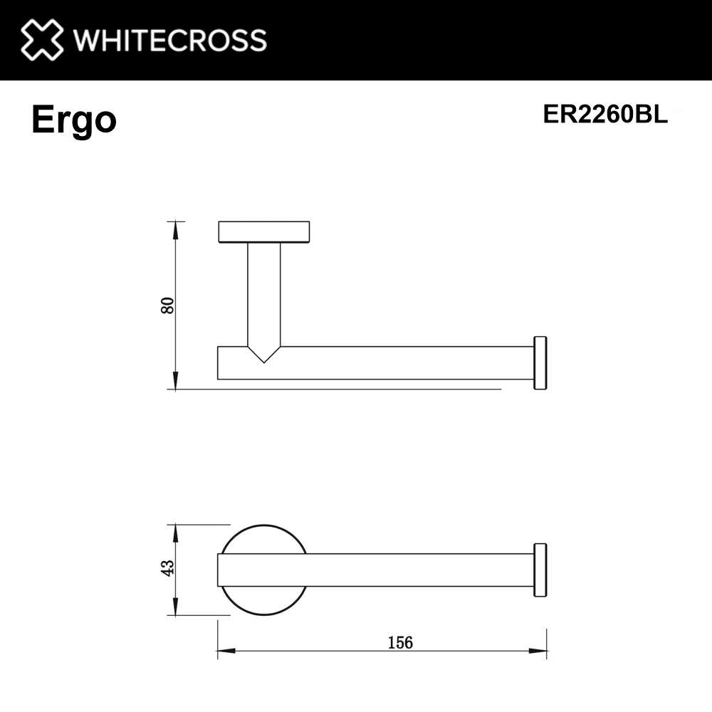 Держатель туалетной бумаги WHITECROSS Ergo ER2260BL (черный мат) White Cross — изображение товара 2