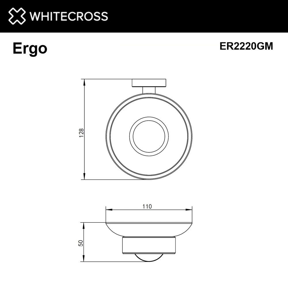 Мыльница подвесная WHITECROSS Ergo ER2220GM (оружейная сталь) White Cross — изображение товара 2
