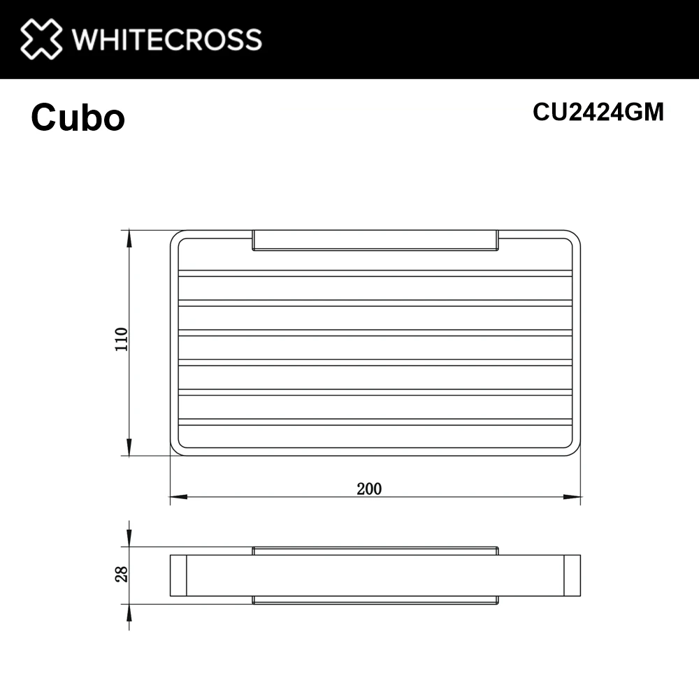 Мыльница-решетка подвесная WHITECROSS Cubo CU2424GM (оружейная сталь) White Cross — изображение товара 2