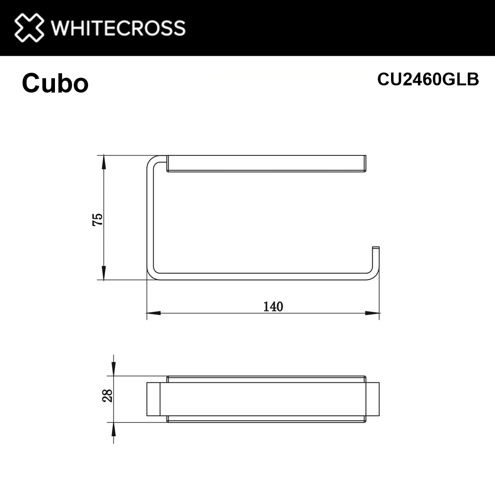 Держатель туалетной бумаги WHITECROSS Cubo CU2460GLB (брашированное золото) White Cross — изображение товара 2