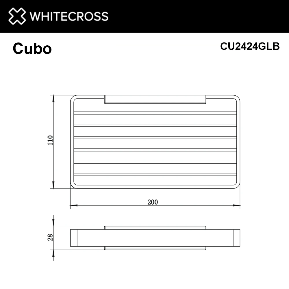 Мыльница-решетка подвесная WHITECROSS Cubo CU2424GLB (брашированное золото) White Cross — изображение товара 2