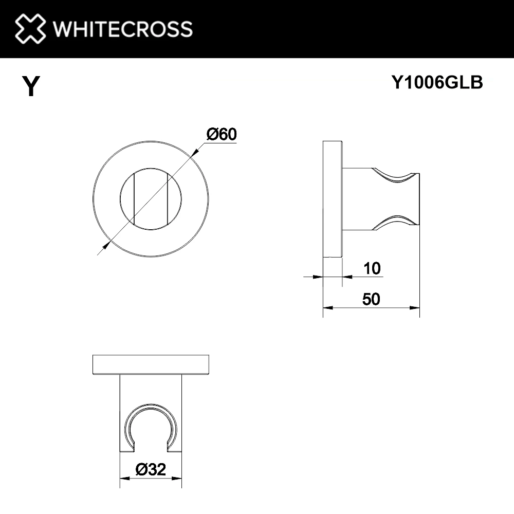 Кронштейн точечный WHITECROSS Y1006GLB (брашированное золото) White Cross — изображение товара 3