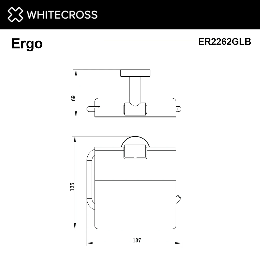 Держатель туалетной бумаги WHITECROSS Ergo ER2262GLB (брашированное золото) White Cross — изображение товара 2