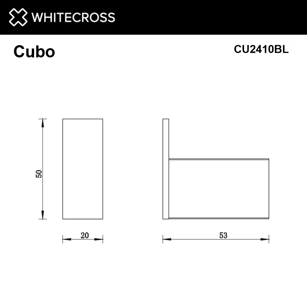 Крючок WHITECROSS Cubo CU2410BL (черный мат) White Cross — изображение товара 2
