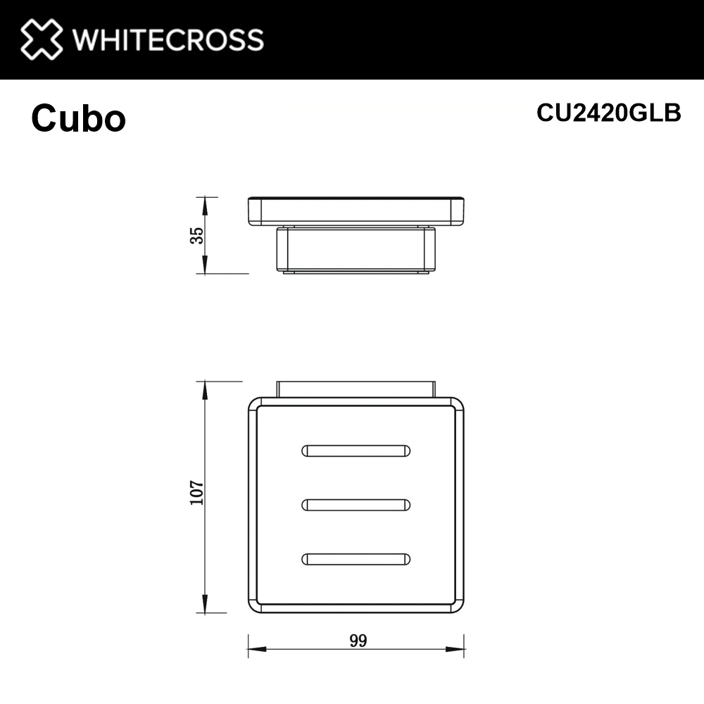 Мыльница подвесная WHITECROSS Cubo CU2420GLB (брашированное золото) White Cross — изображение товара 2