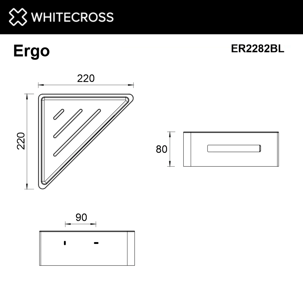 Полка для душа угловая WHITECROSS Ergo ER2282BL (черный мат) White Cross — изображение товара 2