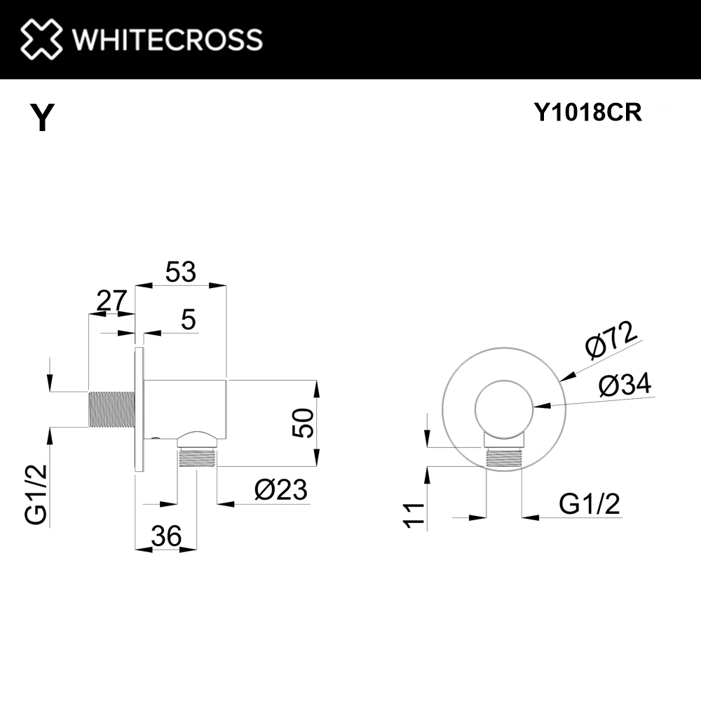 Угловой соединительный элемент WHITECROSS Y1018CR (хром) White Cross — изображение товара 2