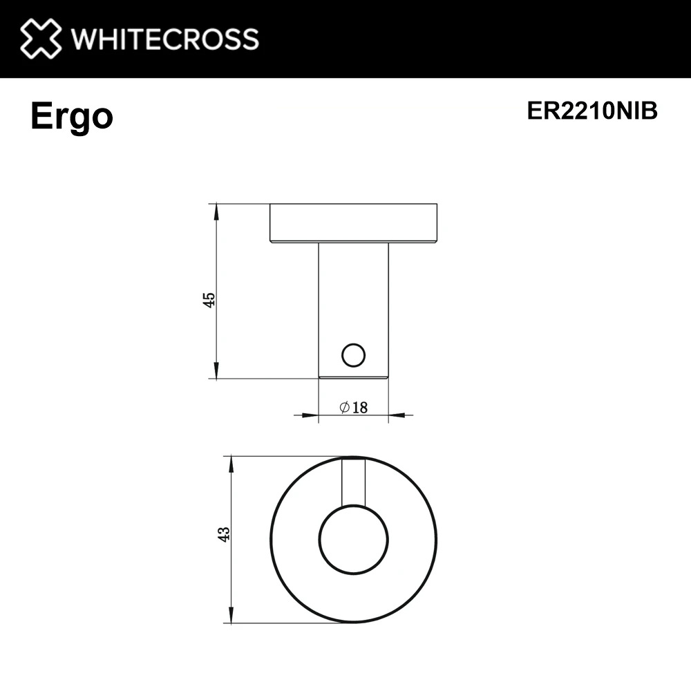 Крючок WHITECROSS Ergo ER2210NIB (брашированный никель) White Cross — изображение товара 3