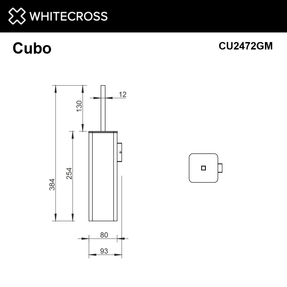 Ёршик подвесной WHITECROSS Cubo CU2472GM (оружейная сталь) White Cross — изображение товара 2