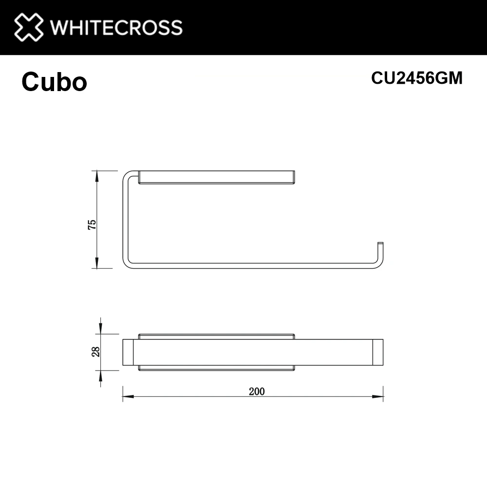 Полотенцедержатель WHITECROSS Cubo CU2456GM (оружейная сталь) White Cross — изображение товара 2
