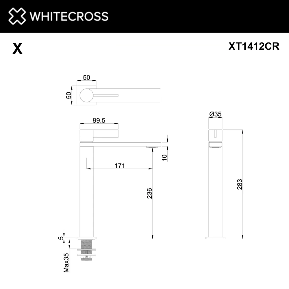 Cмеситель для умывальника WHITECROSS XT1412CR (хром) White Cross — изображение товара 2