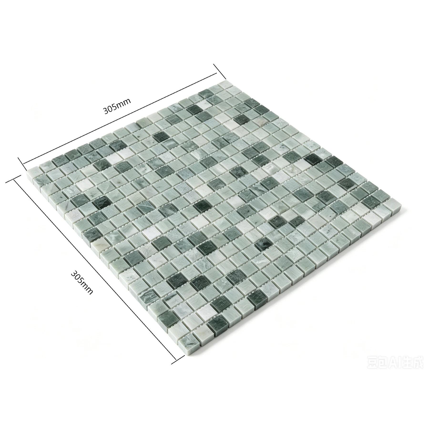НЕФРИТ ЗЕЛЁНЫЙ МАТОВЫЙ 15*15*4 мм ORRO MOSAIC, арт. GREEN JADE TUM 15*15*4 мм — изображение товара 4