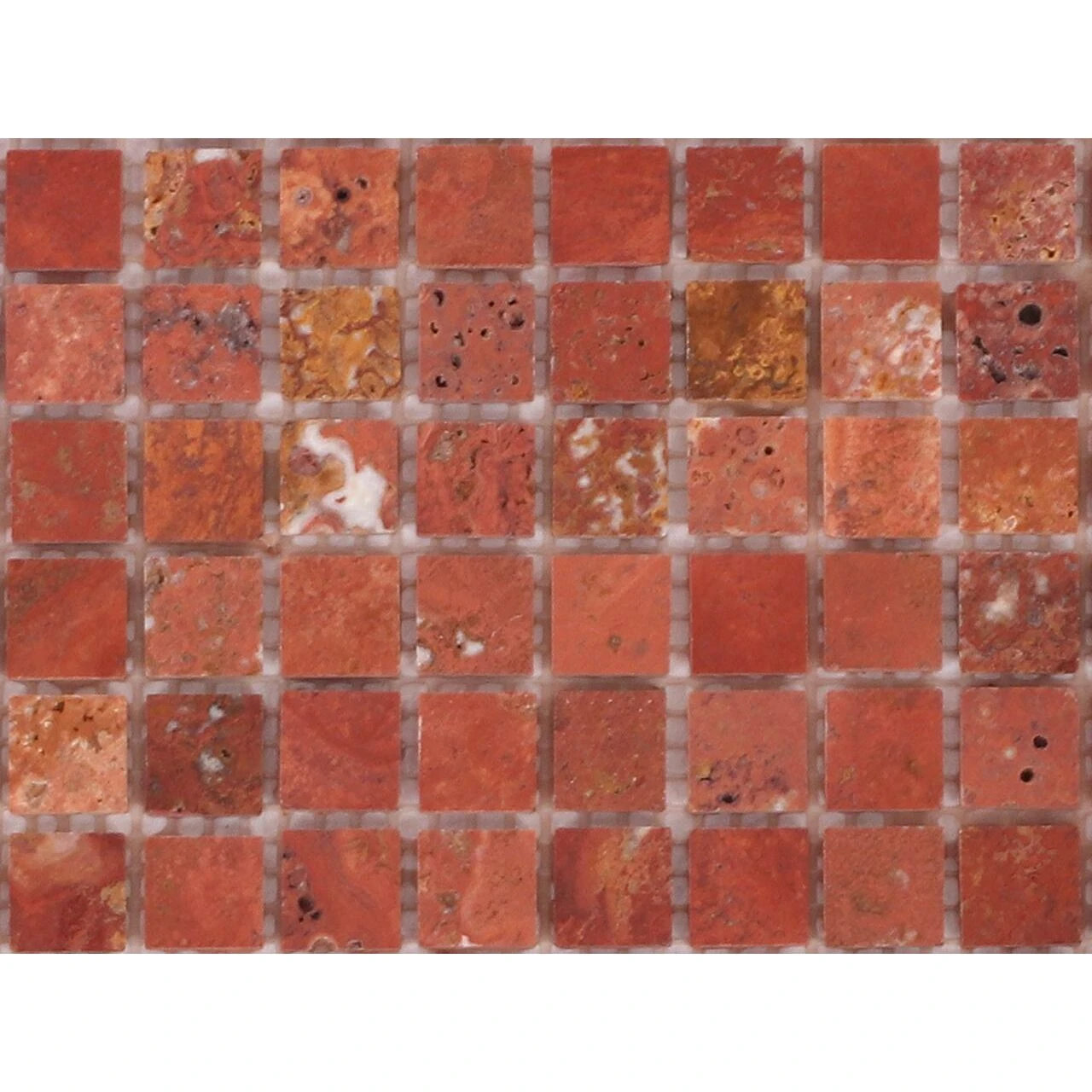 ТРАВЕРТИН БОРДОВЫЙ ПОЛИРОВАННЫЙ 15*15*4 мм ORRO MOSAIC, арт. TRAVERTINE RED POL 15*15*4 мм — изображение товара 3