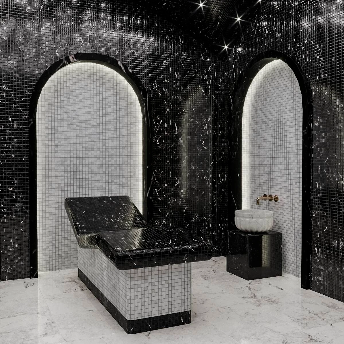 Мозаика НЕРО МАРКВИНА ПОЛИРОВАННАЯ 30*30*7 мм ORRO MOSAIC, арт. NERO MARQUINA POL 30x30х7 мм — изображение товара 2