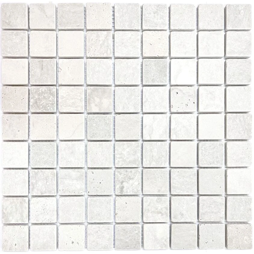 Мозаика ТРАВЕРТИН СЕРЫЙ МАТОВЫЙ 30*30*7 мм ORRO MOSAIC, арт. TRAVERTINE GRAY TUM 30x30х7 мм