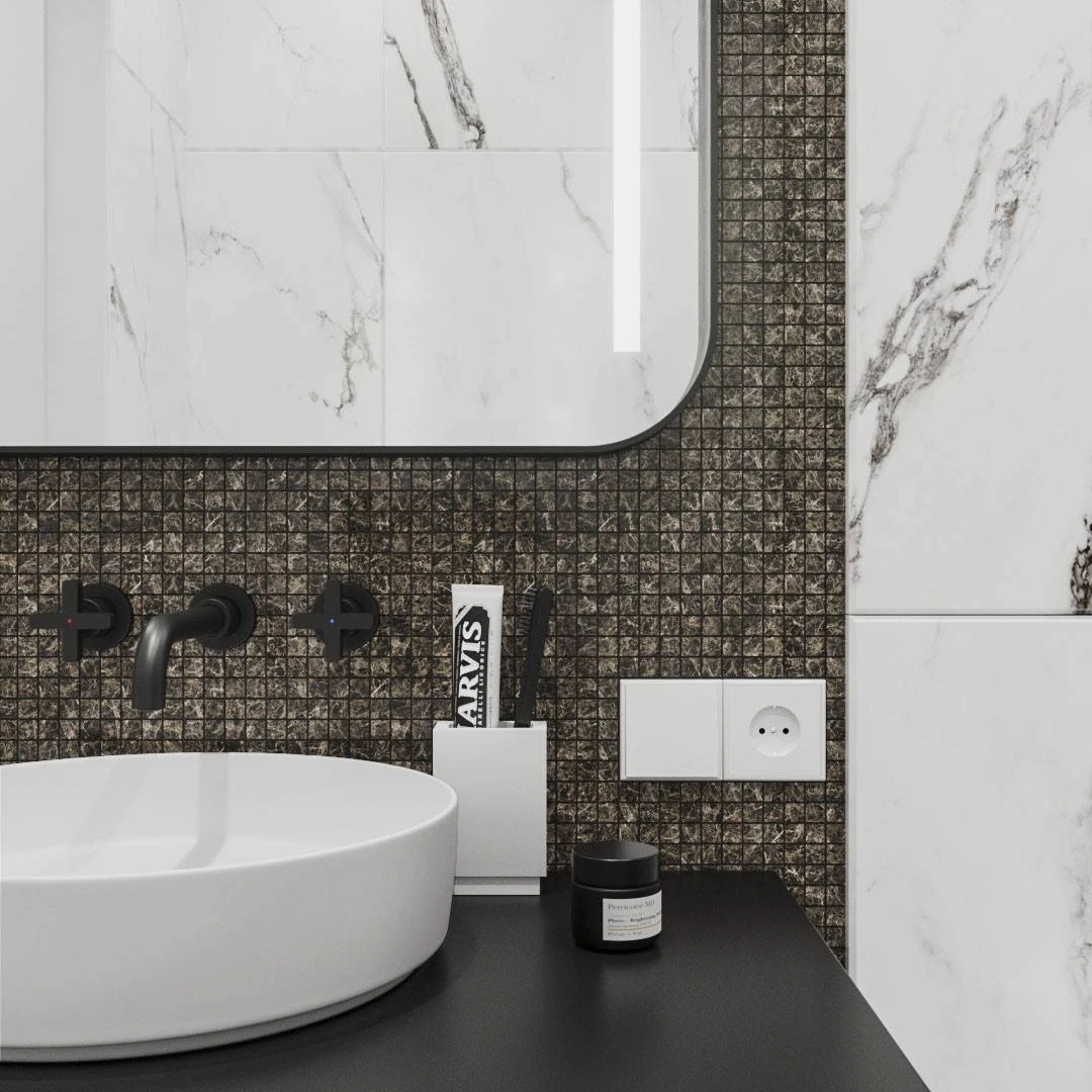 Мозаика ЭМПЕРАДОР ТЕМНЫЙ ПОЛИРОВАННЫЙ 15*15*4 мм ORRO MOSAIC, арт. EMPERADOR DARK POL 15x15х4 мм — изображение товара 2