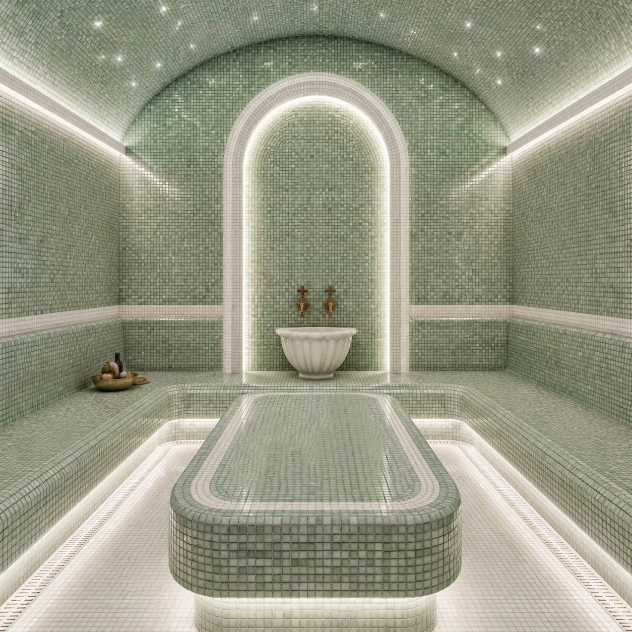 НЕФРИТ ЗЕЛЁНЫЙ МАТОВЫЙ 15*15*4 мм ORRO MOSAIC, арт. GREEN JADE TUM 15*15*4 мм — изображение товара 5