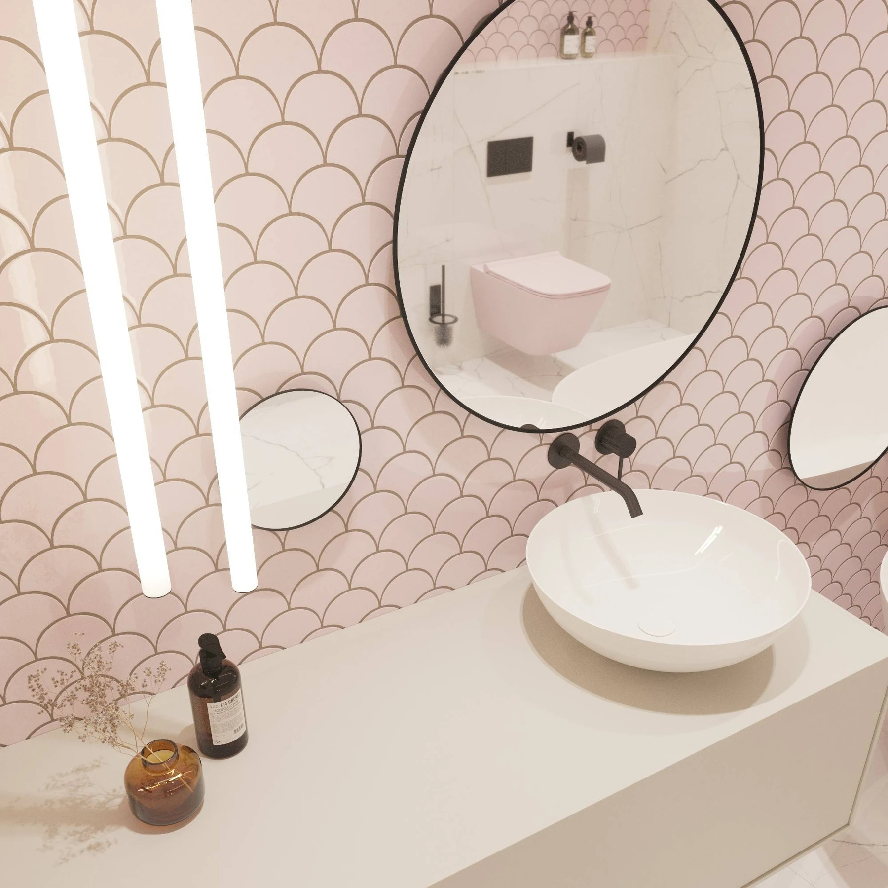 Мозаика РОЗОВЫЙ ПИОН ORRO MOSAIC, арт. PINK SCALES — изображение товара 2