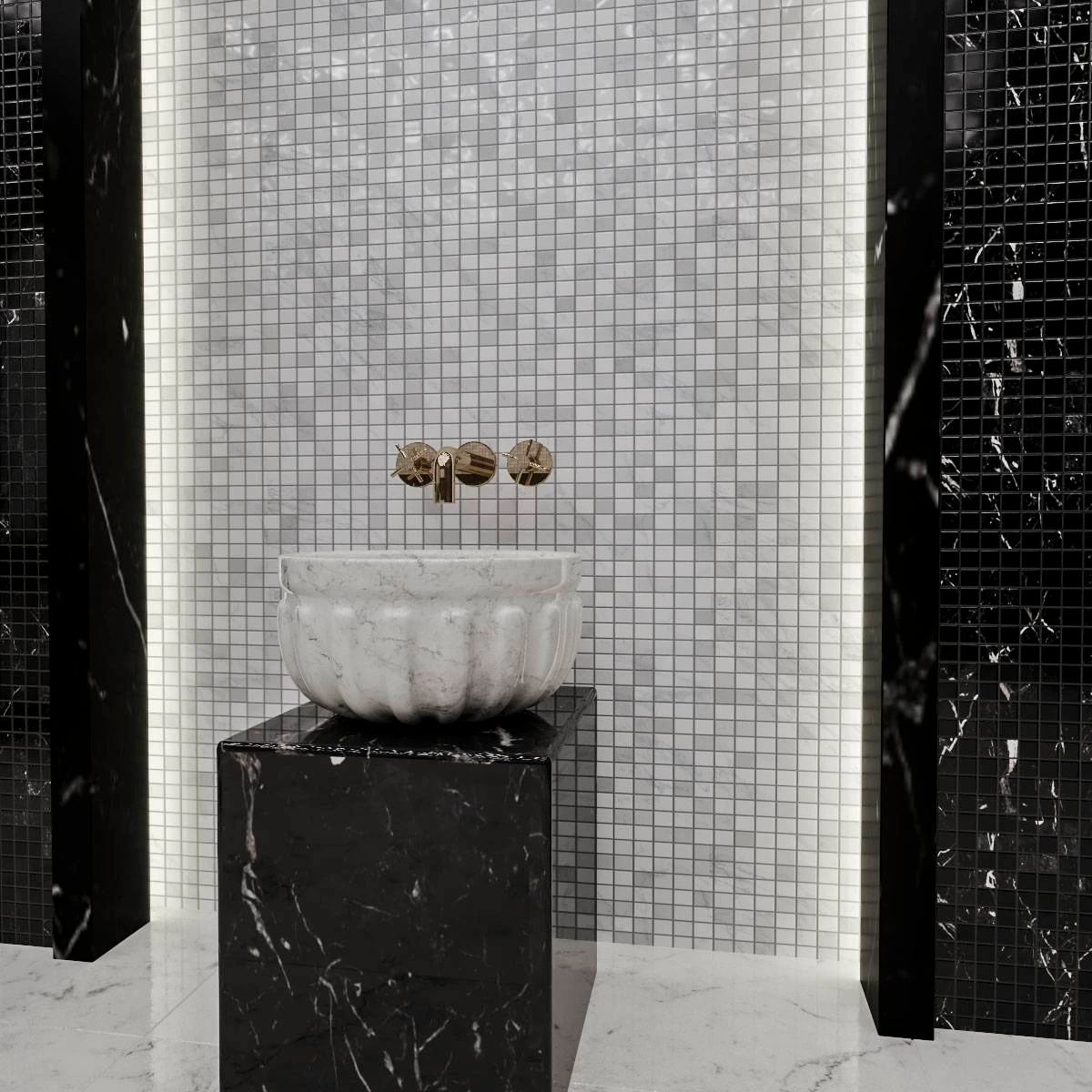 Мозаика НЕРО МАРКВИНА ПОЛИРОВАННАЯ 30*30*7 мм ORRO MOSAIC, арт. NERO MARQUINA POL 30x30х7 мм — изображение товара 4