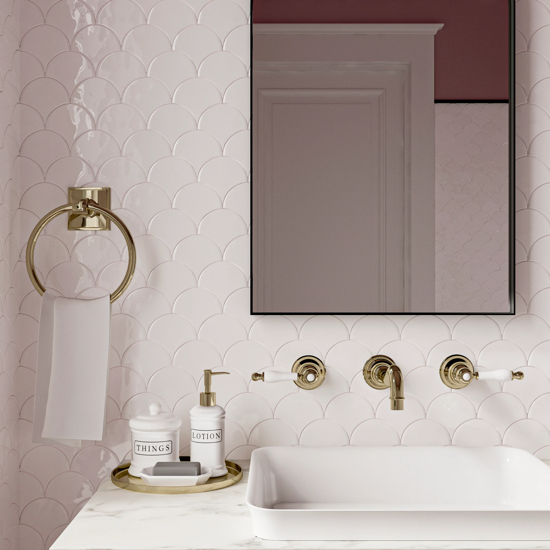 Мозаика БЕЛЫЙ ПИОН ORRO MOSAIC, арт. WHITE SCALES — изображение товара 4