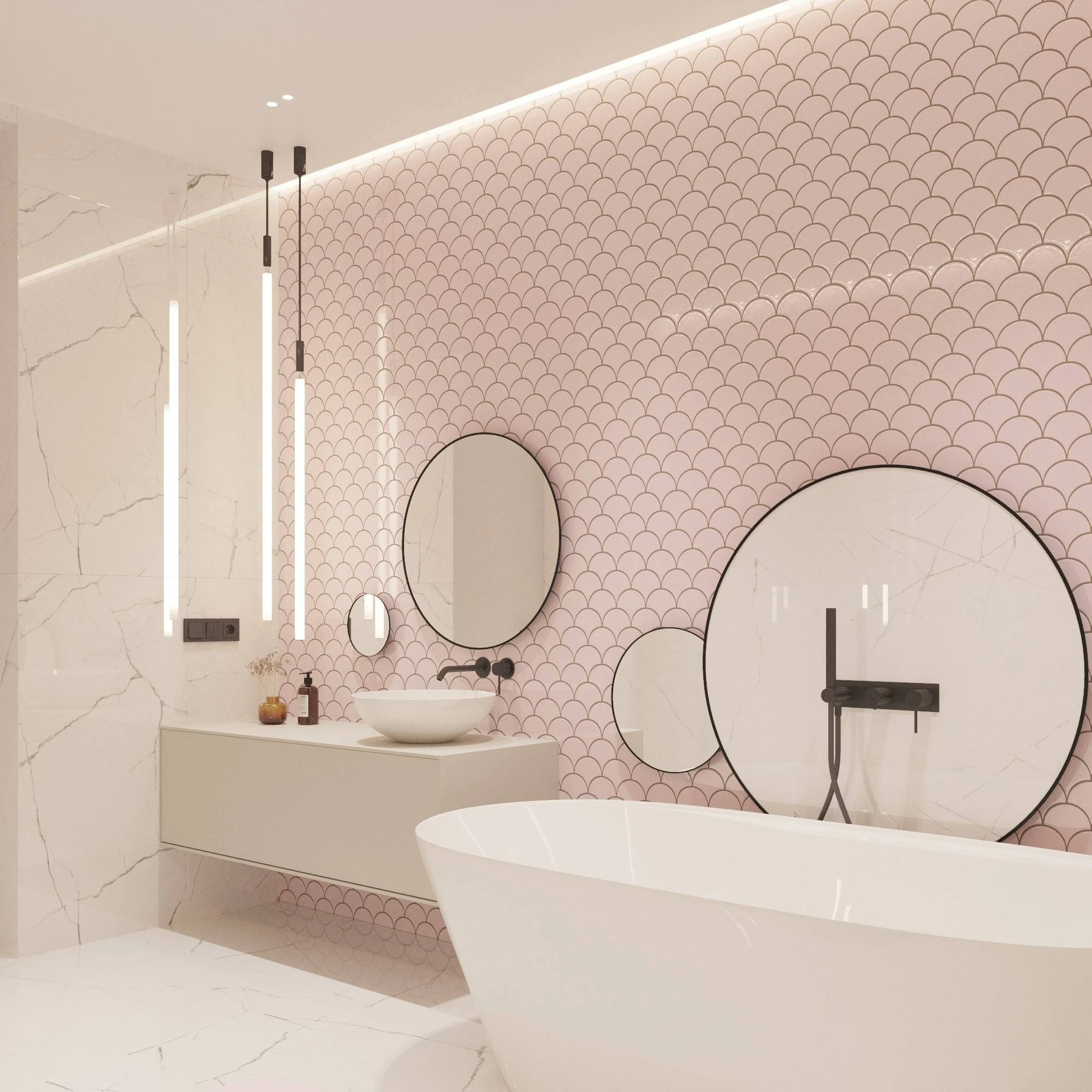 Мозаика РОЗОВЫЙ ПИОН ORRO MOSAIC, арт. PINK SCALES — изображение товара 3