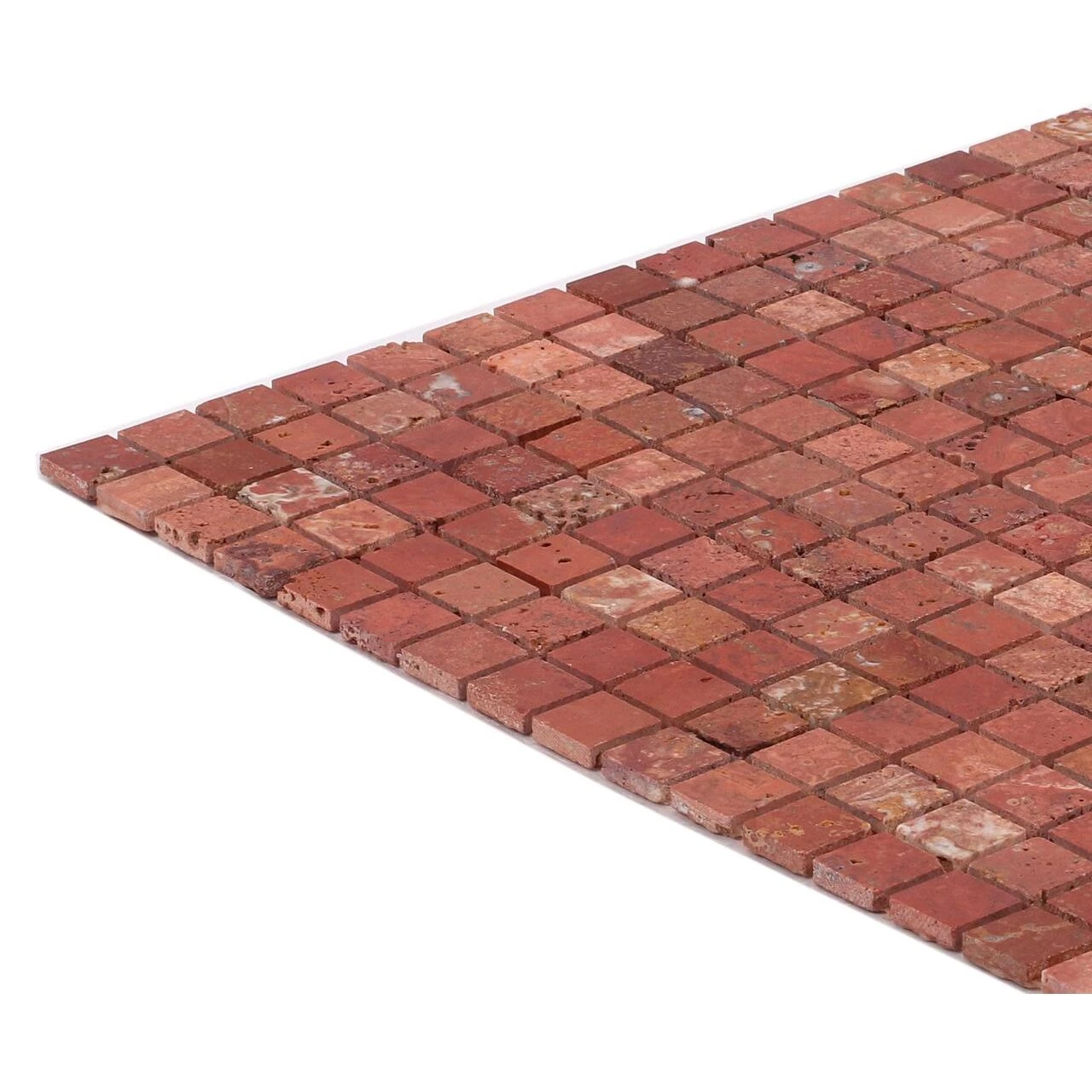 ТРАВЕРТИН БОРДОВЫЙ ПОЛИРОВАННЫЙ 15*15*4 мм ORRO MOSAIC, арт. TRAVERTINE RED POL 15*15*4 мм — изображение товара 2