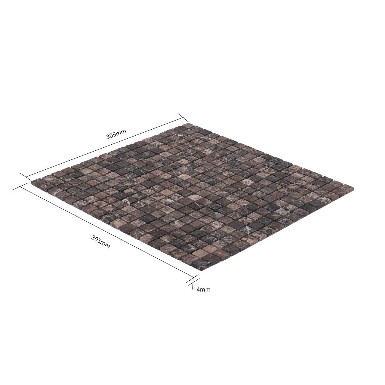 Мозаика ЭМПЕРАДОР ТЕМНЫЙ МАТОВЫЙ 15*15*4 мм ORRO MOSAIC, арт. EMPERADOR DARK TUM 15x15х4 мм — изображение товара 4