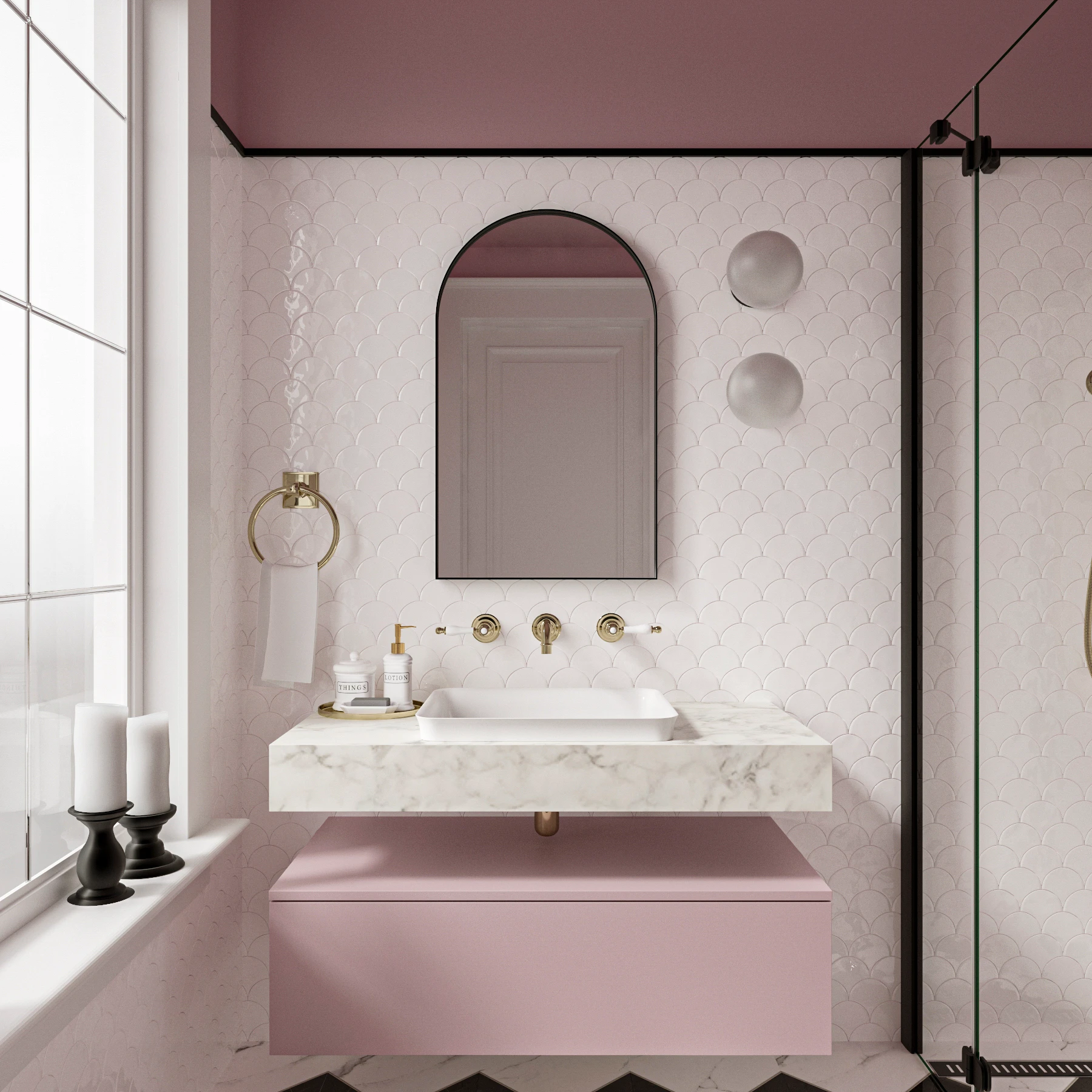 Мозаика БЕЛЫЙ ПИОН ORRO MOSAIC, арт. WHITE SCALES — изображение товара 3