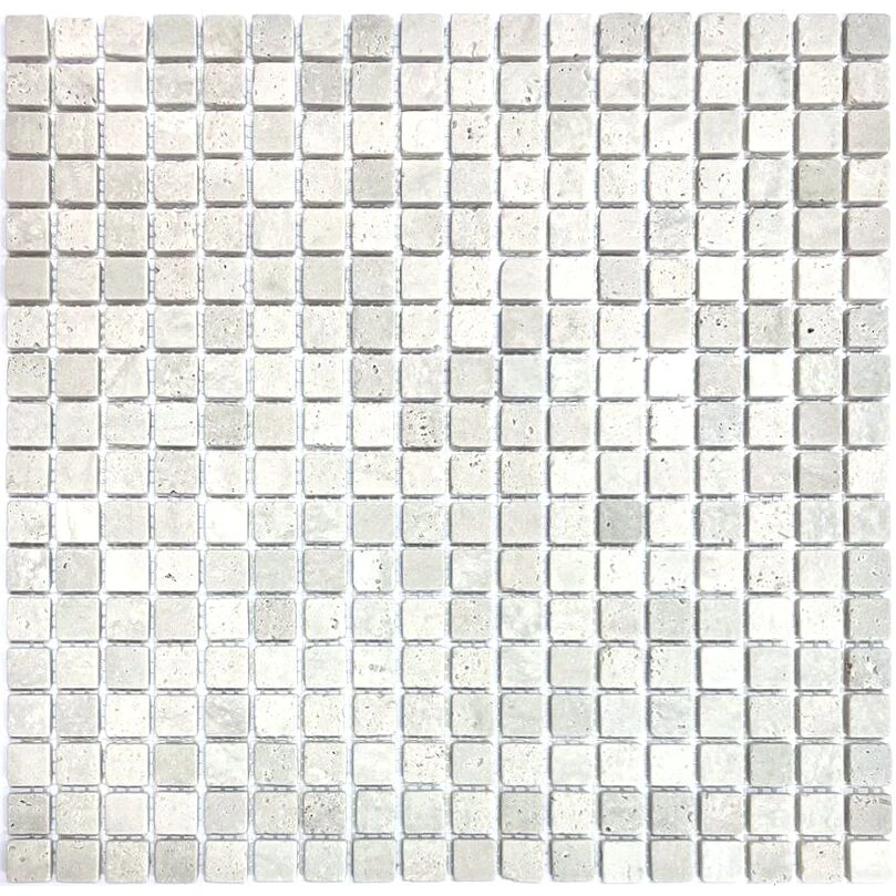 Мозаика ТРАВЕРТИН СЕРЫЙ МАТОВЫЙ 15*15*4 мм ORRO MOSAIC, арт. TRAVERTINE GRAY TUM 15х15х4 мм