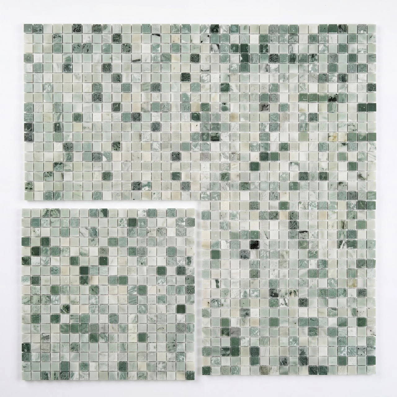 НЕФРИТ ЗЕЛЁНЫЙ МАТОВЫЙ 15*15*4 мм ORRO MOSAIC, арт. GREEN JADE TUM 15*15*4 мм — изображение товара 2