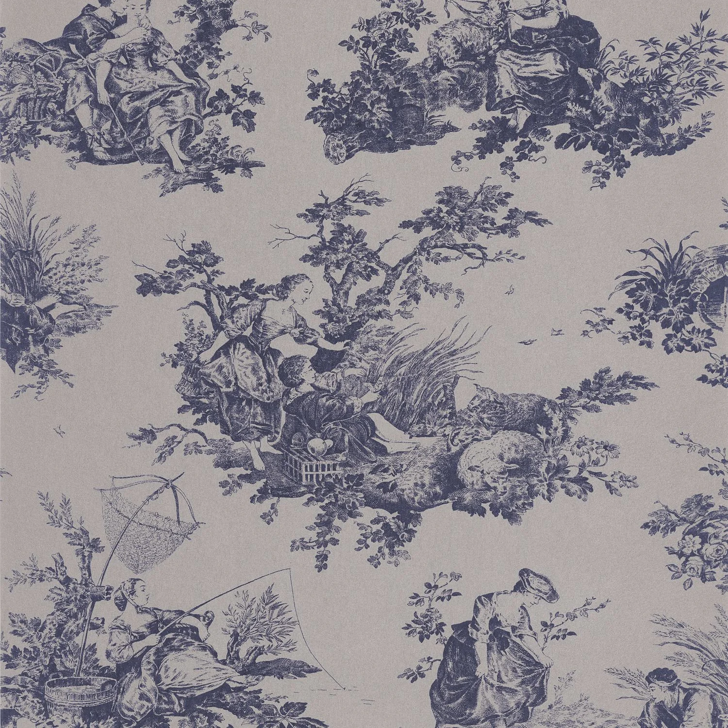 SCENE D'ÉTÉ VELOURS Casadeco, LES BELLES TOILES DE JOUY