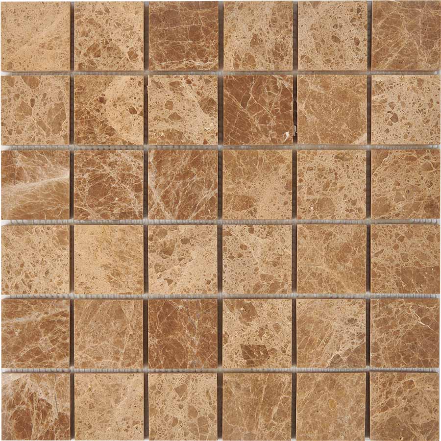 PIX 223 Light Emperador, чип 48x48 мм, сетка 305х305x6 мм, Полированная Pixel, Мрамор