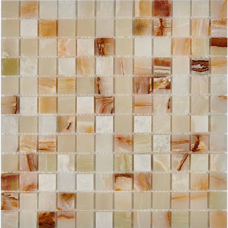 PIX 204 Jade verde, чип 23x23 мм, сетка 305х305x6 мм, Полированная Pixel, Оникс